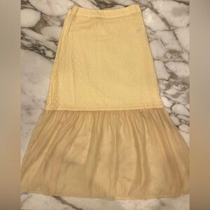 Cider Summer Middle Waist Eyelet Maxi Skirt.